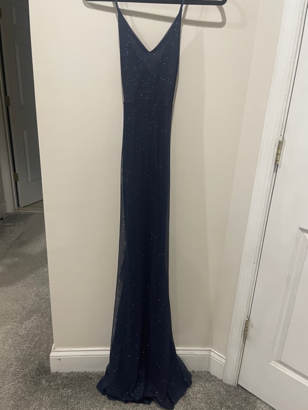 Windsor Navy Sparkle Slip Gown - Elegant Evening Dress